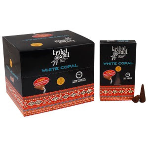 Tribal Soul Backflow Incense Cones - White Copal - Hira Online
